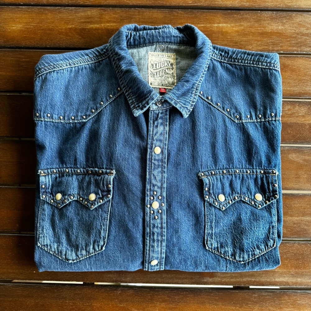 Lucky Brand Lucky Legend Gold Rush Saloon Long Sleeve Shirt, Size XL - Picture 2 of 7